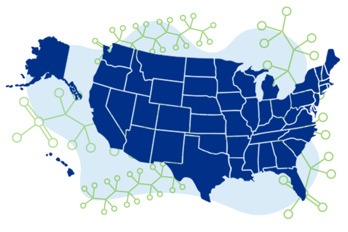 United States map with PFAS