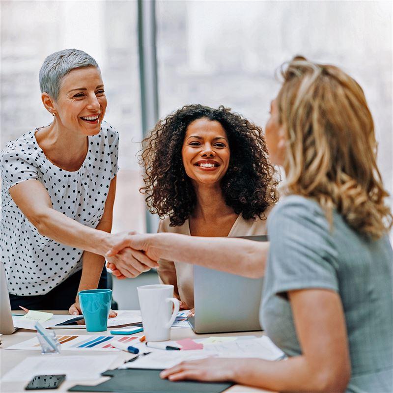 Women shaking hands