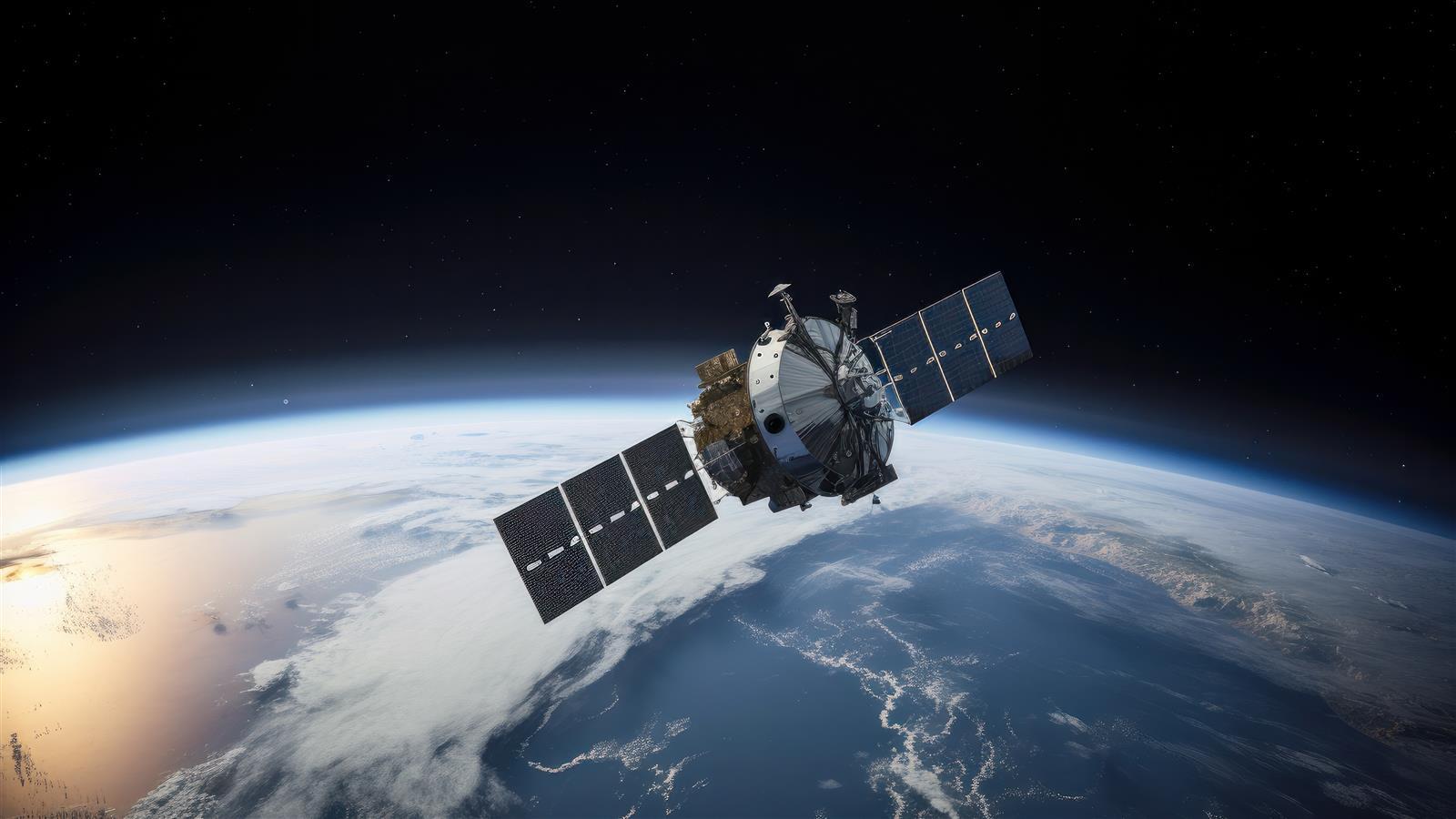 digital services - remote sensing satellite orbiting around Earth