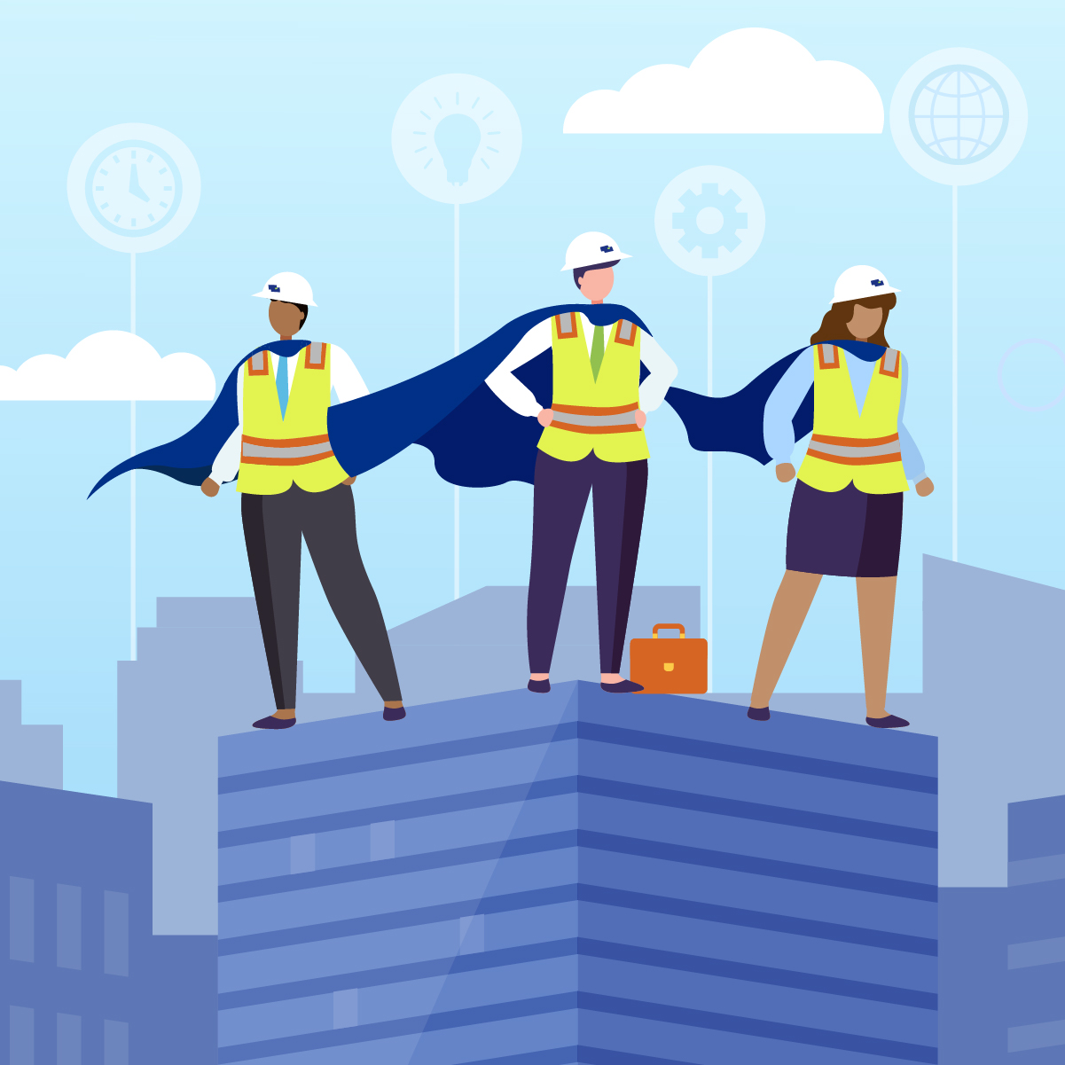 engineer heroes on rooftops