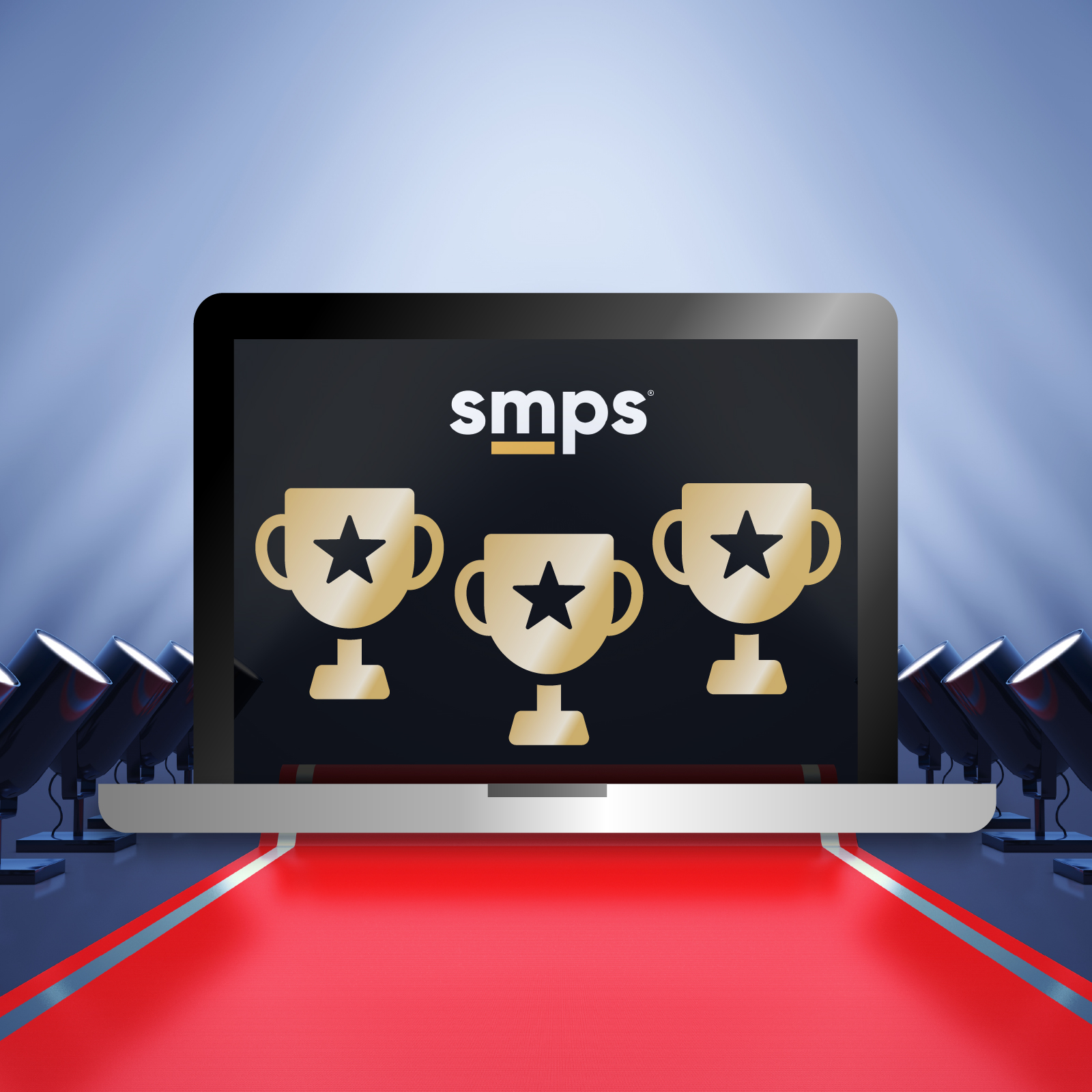 Red carpet graphic with SMPS logo