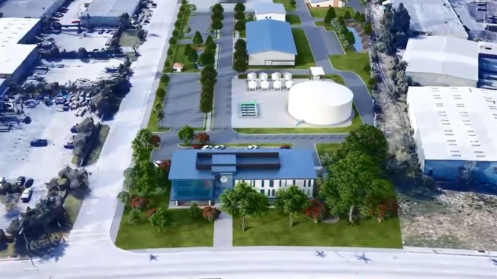 An artist’s rendering depicts the new Riviera Beach water treatment facility.
