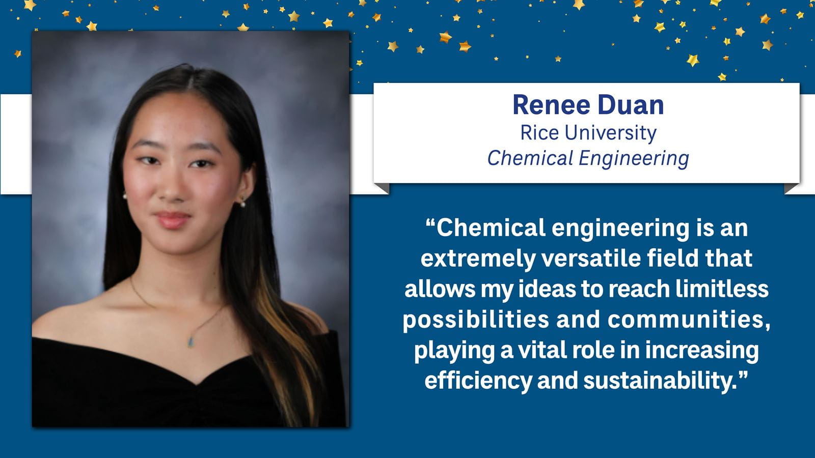 Renee Duan Scholarship Recipient