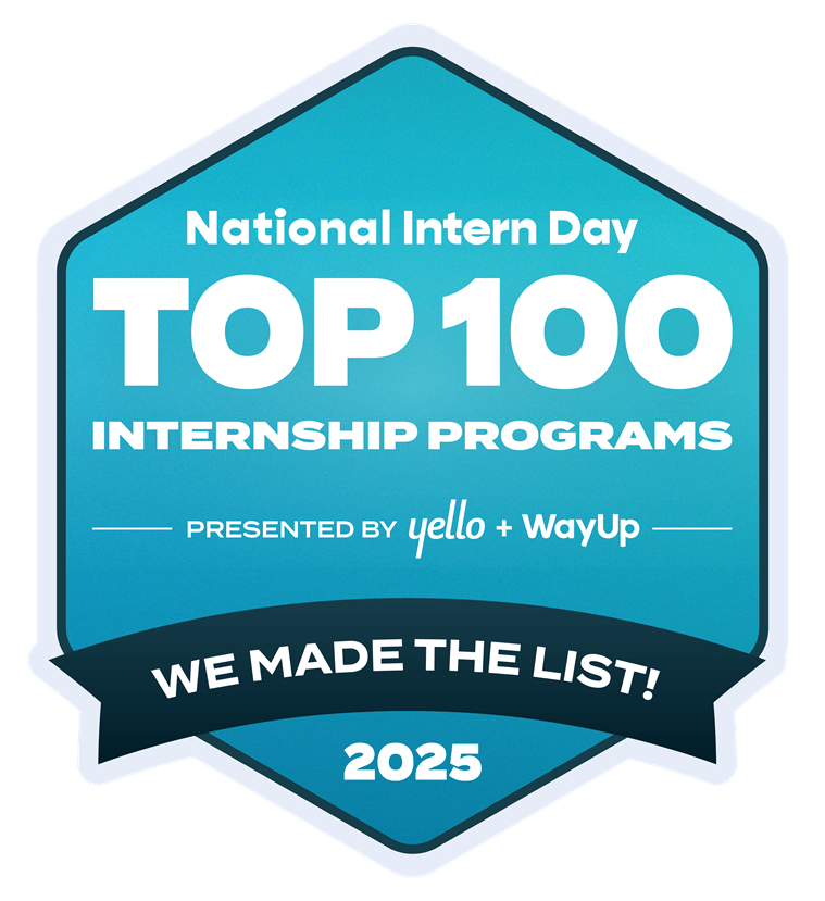 Badge announcing CDM Smith made the 2025 Yello Top 100 Intern programs list