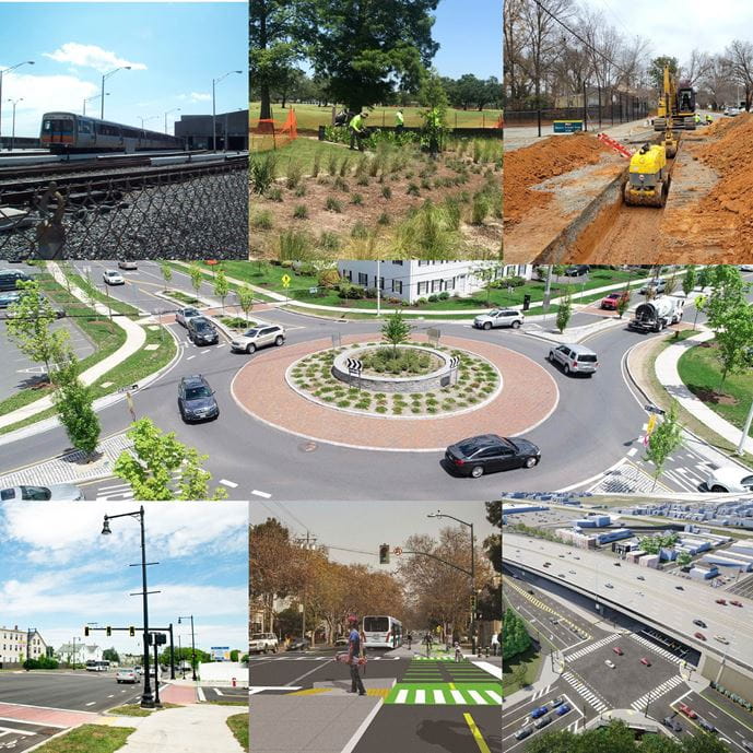 Collage of corridor planning projects for complete corridors 
