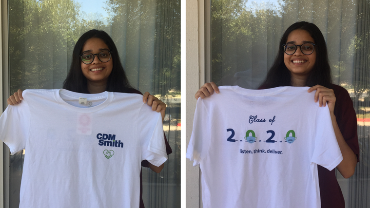 Zunubia Vohra and her winning t-shirt design.