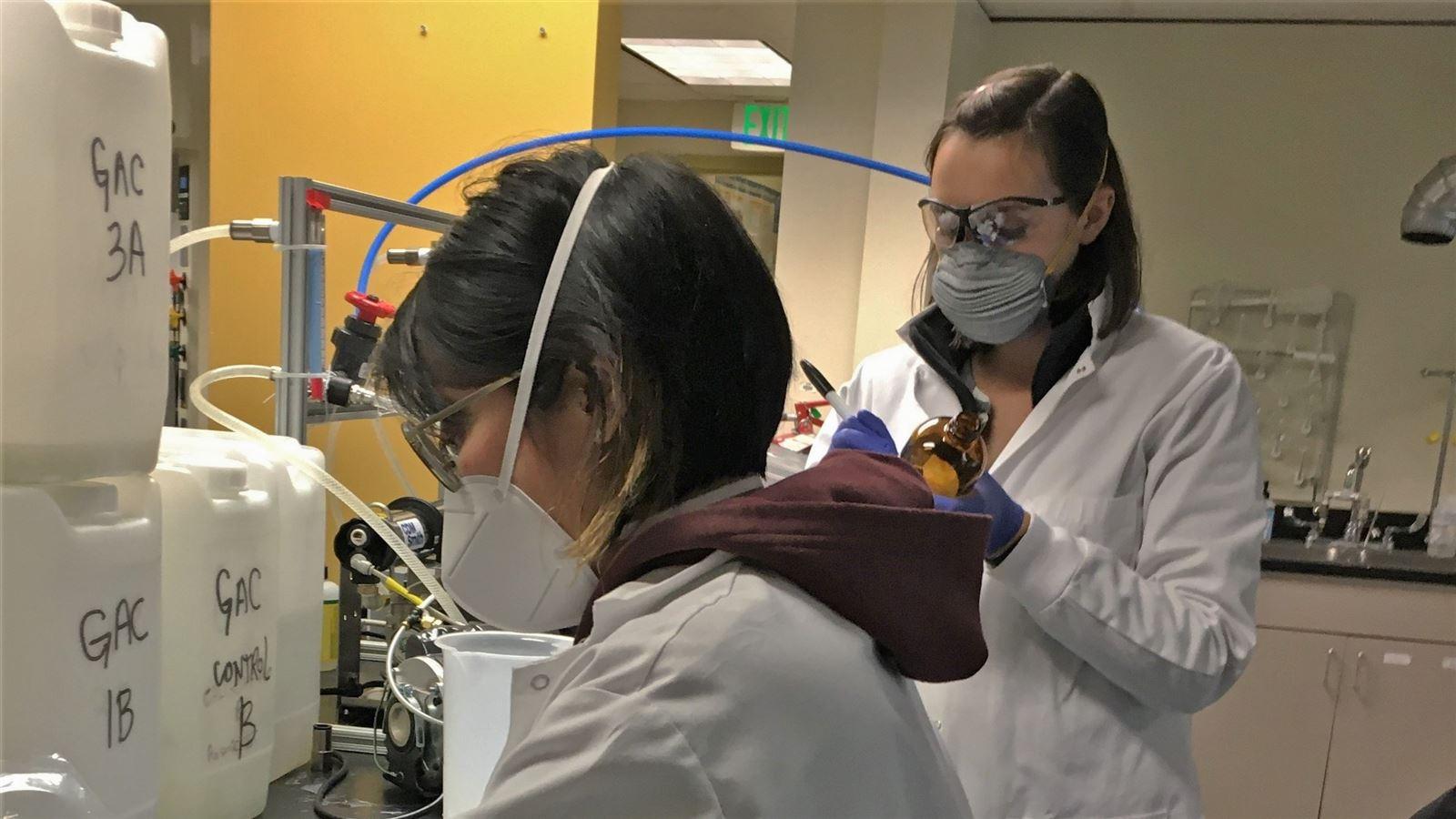 Alexandra Barron completes lab work in CDM Smith's Bellevue Research and Testing Lab.