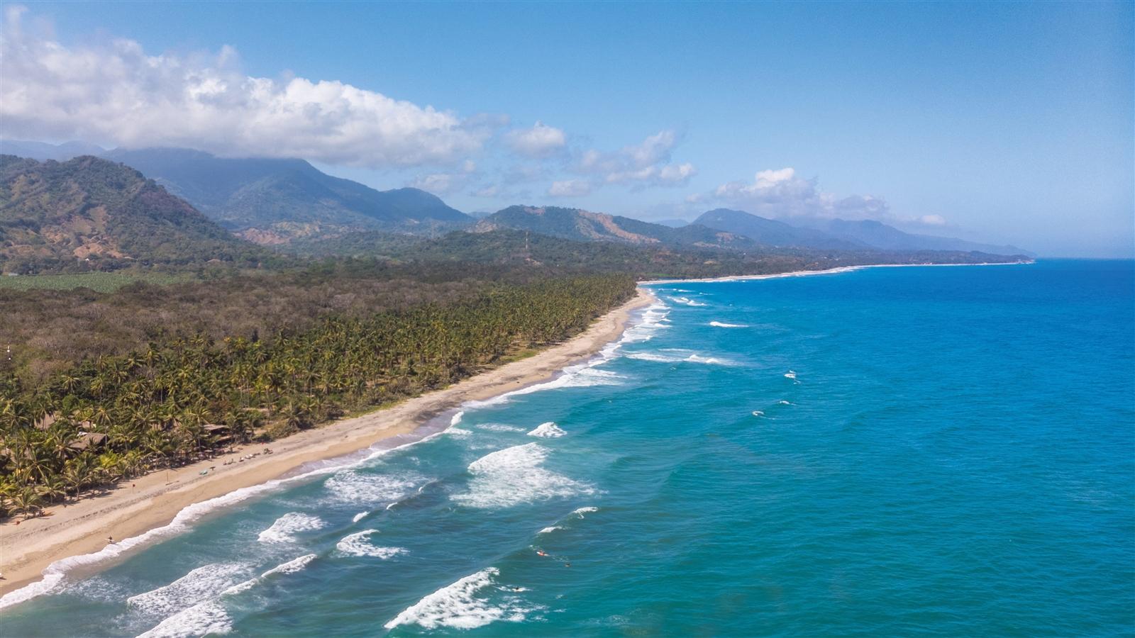 aerial view of coast line