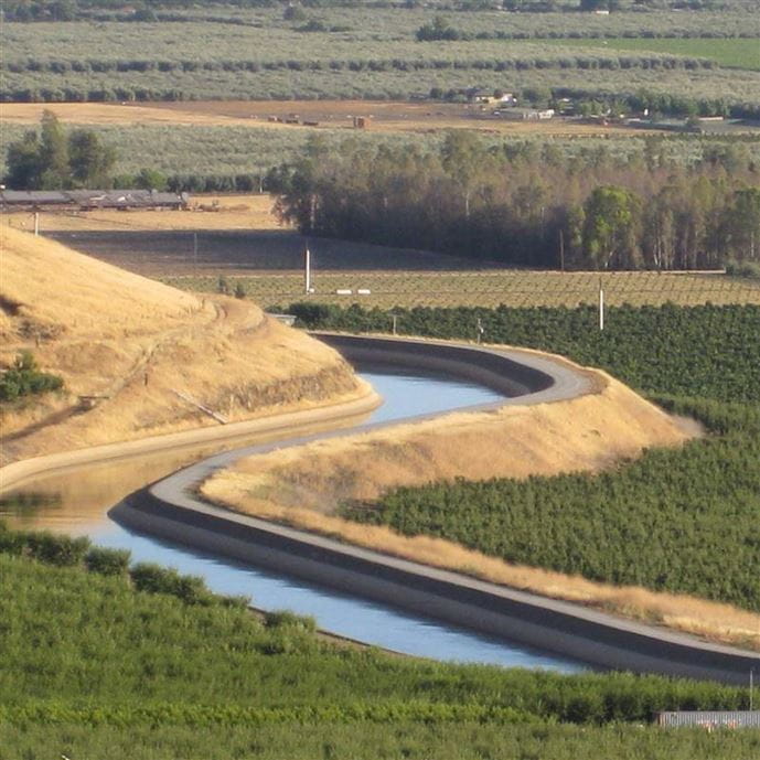 Friant-Kern Canal filled with water