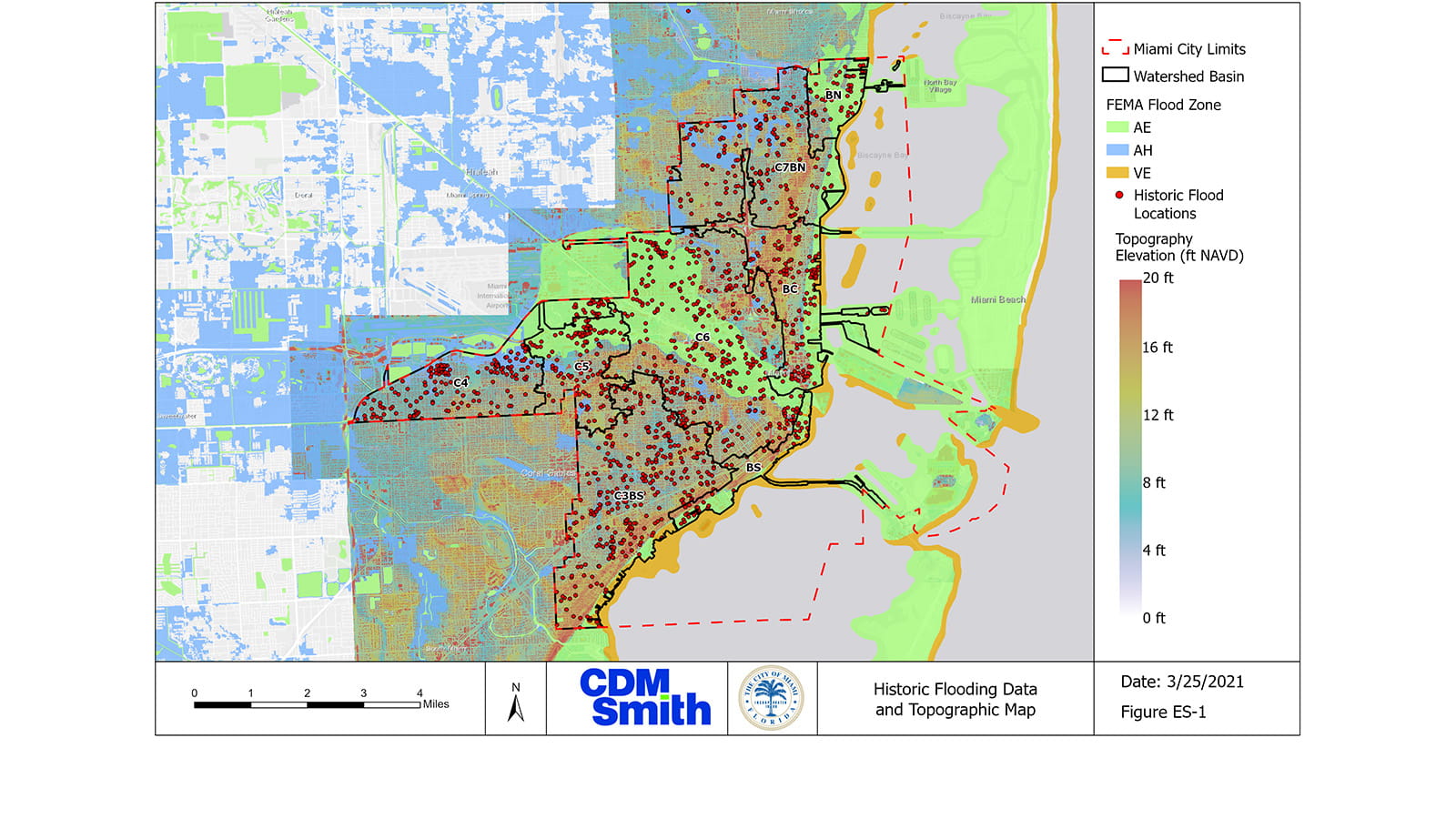 historic flooding data map