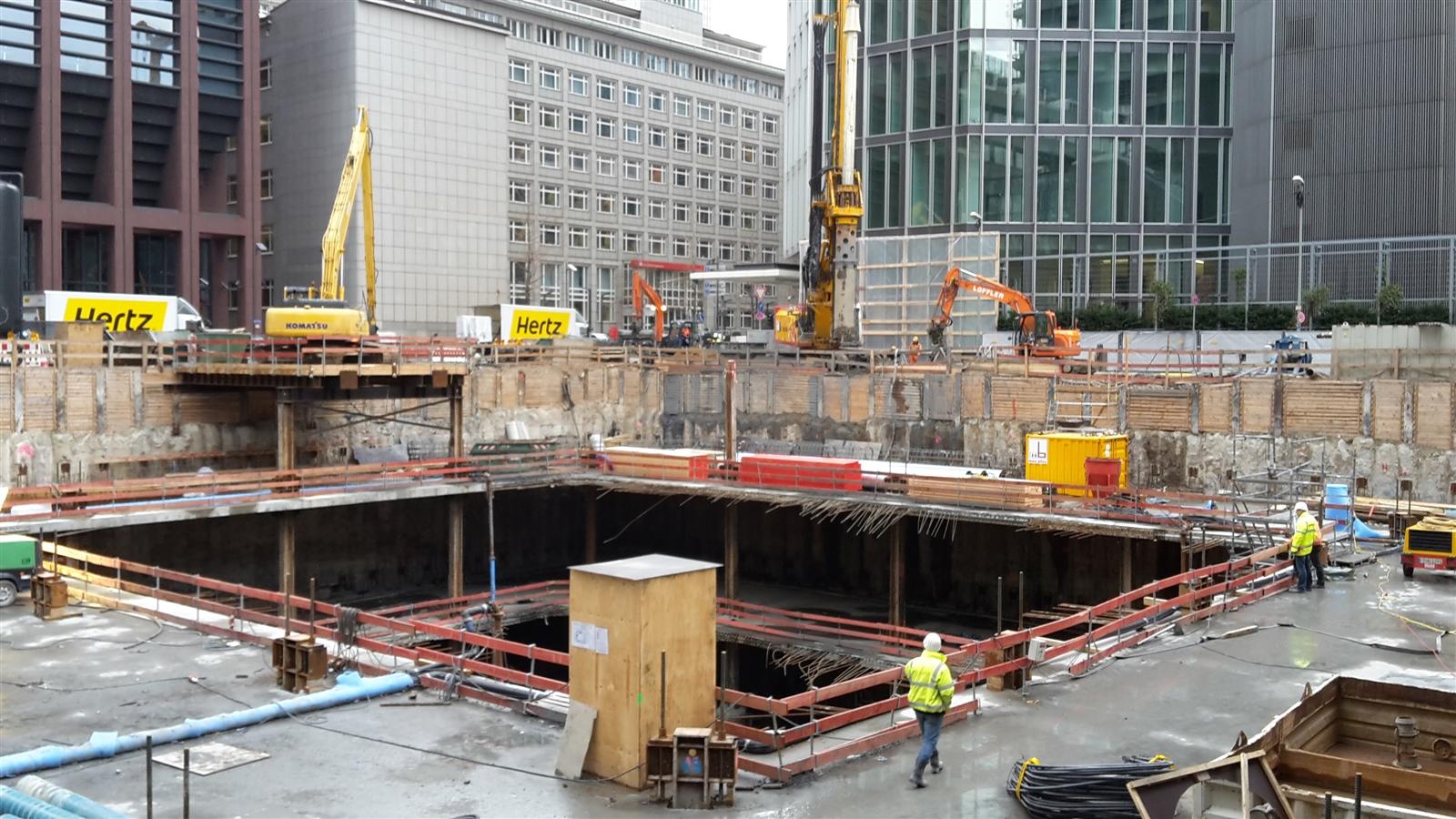 Baugrube in Deckelbauweise