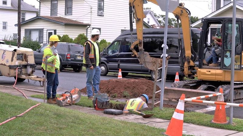 Construction on Passaic Valley LSLRP