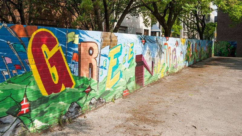 Philadelphia Green Infrastructure playground wall