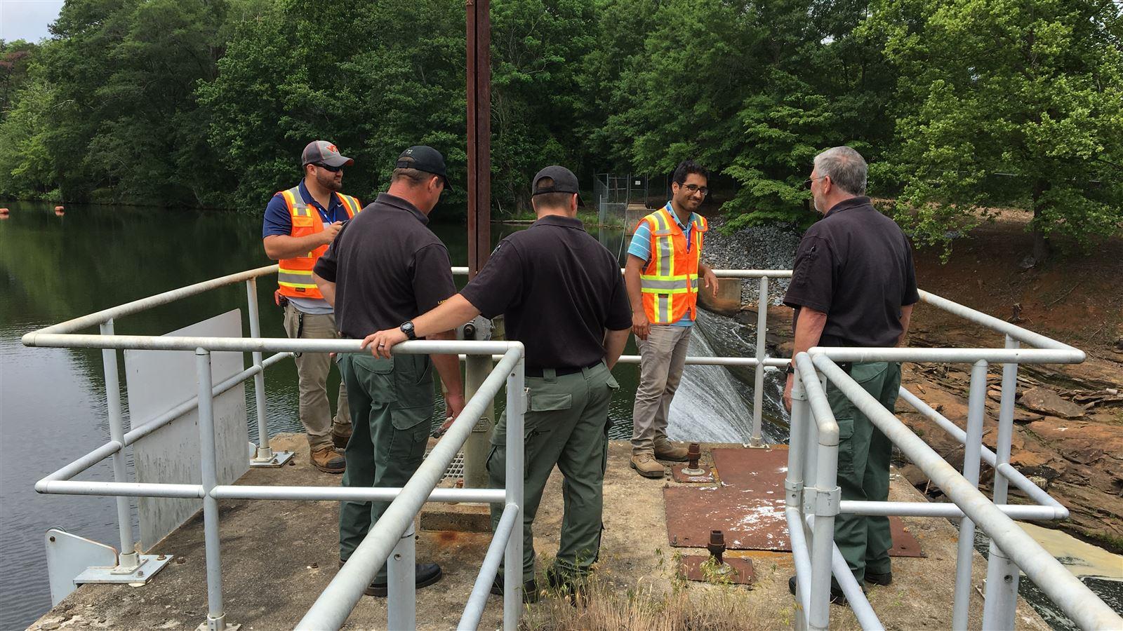 Group of engineers at South Carolina dam