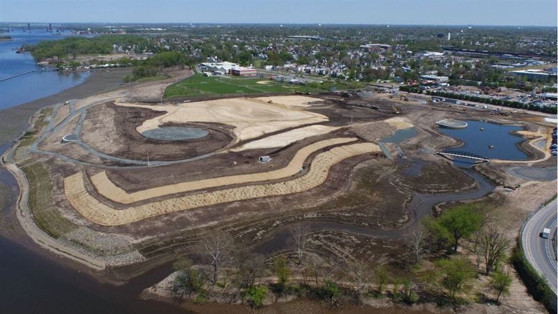 Drone footage of the progress being made at a restoration site