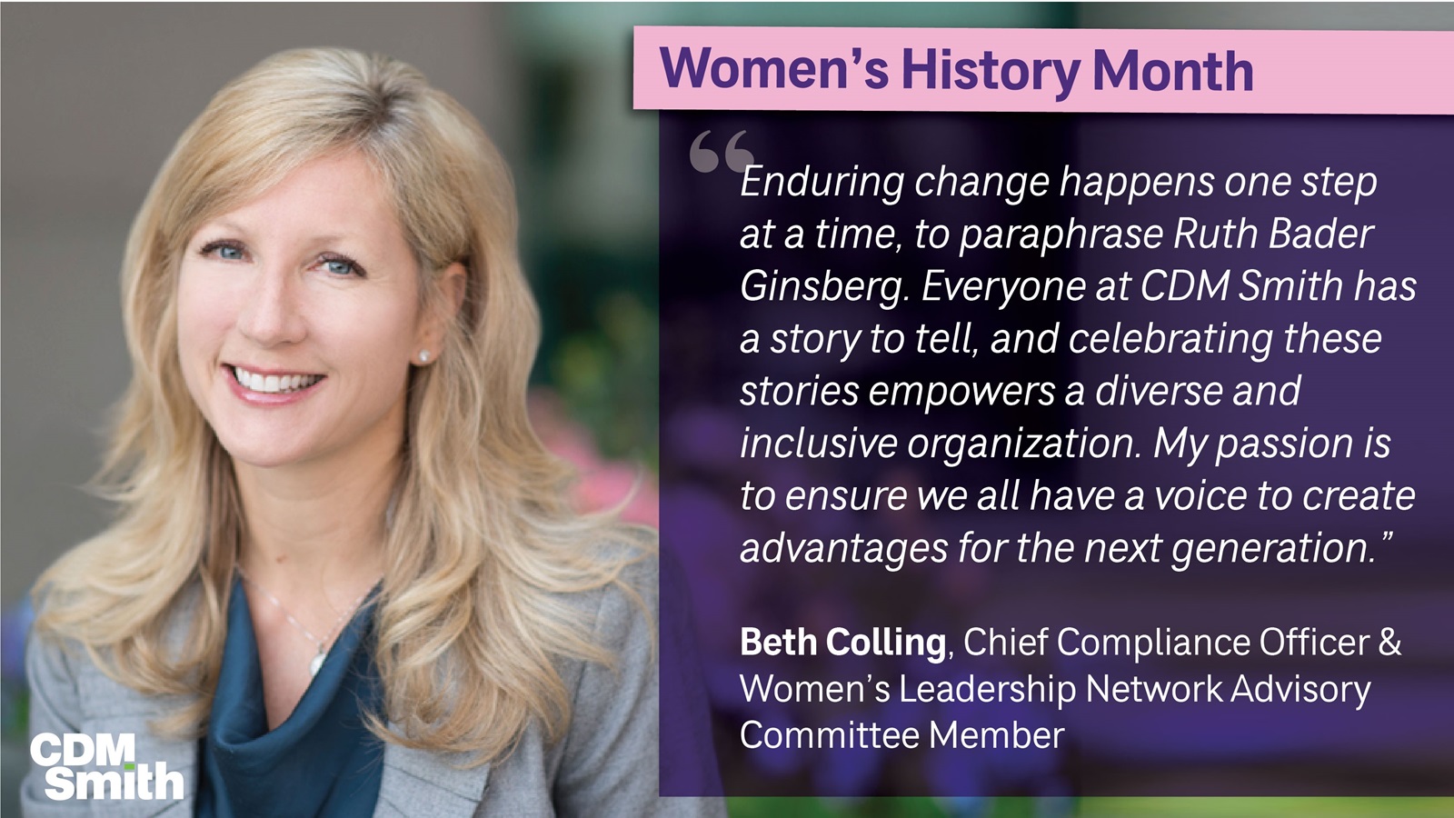 Quote by Beth Colling for Women's History Month