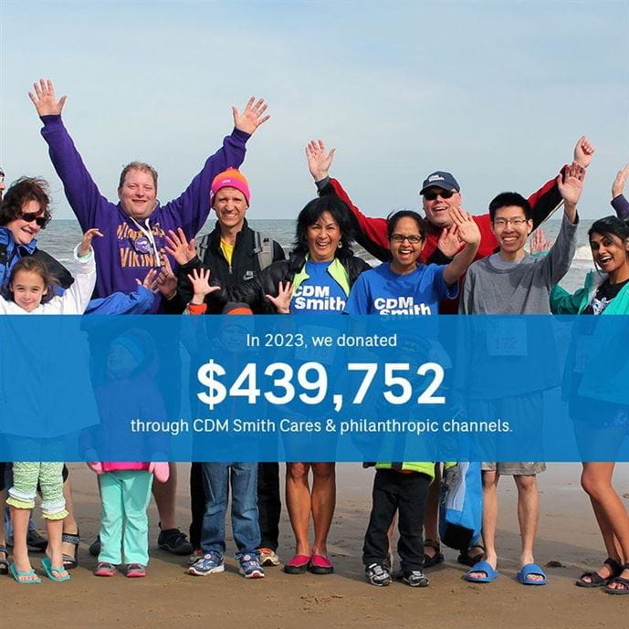 A group of people on the beach celebrating
